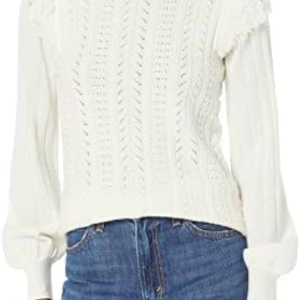Trina Turk Sandy Sweater Ivory Size Large $398
